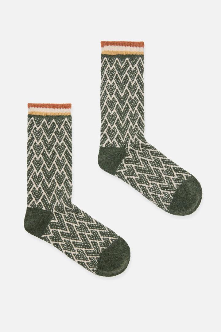 Image of Socks. Productname: Snuggle Heart Sock in Olive colour by brand - Princess Highway