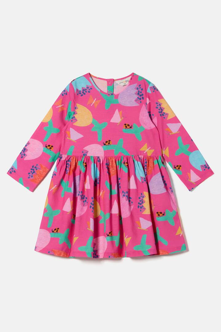 Image of Dresses. Product name - Secret Garden Kids Border Dress in Pink colour by brand - Gorman