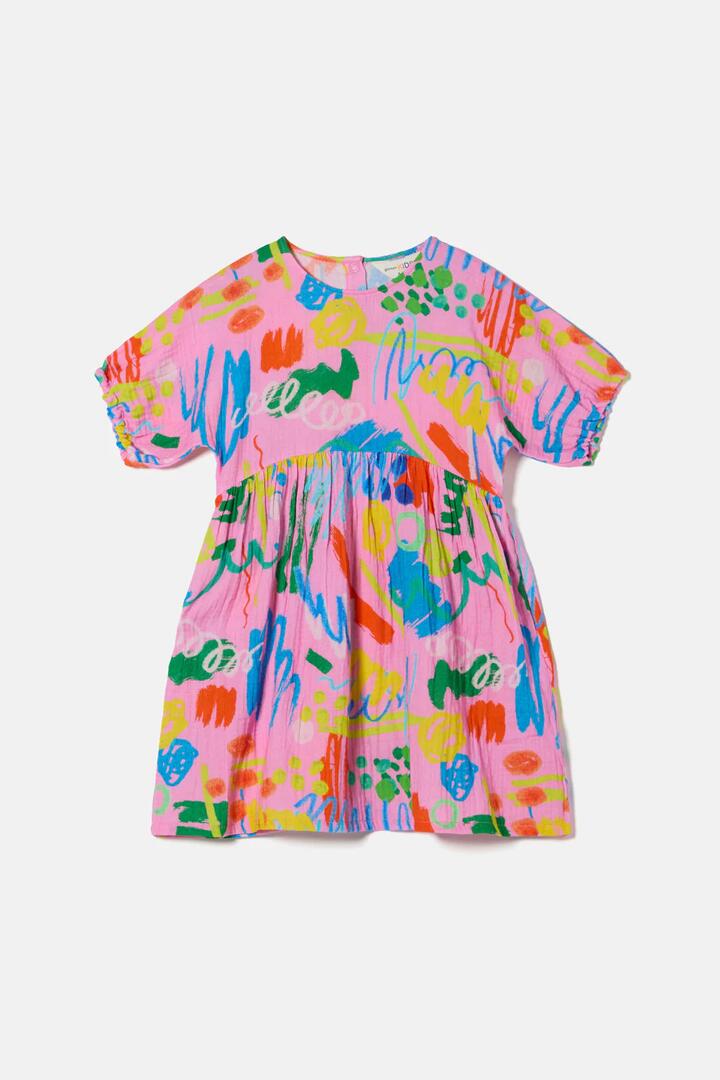 Image of Dresses. Product name - Maxi Doodles Kids Dress in Pink colour by brand - Gorman