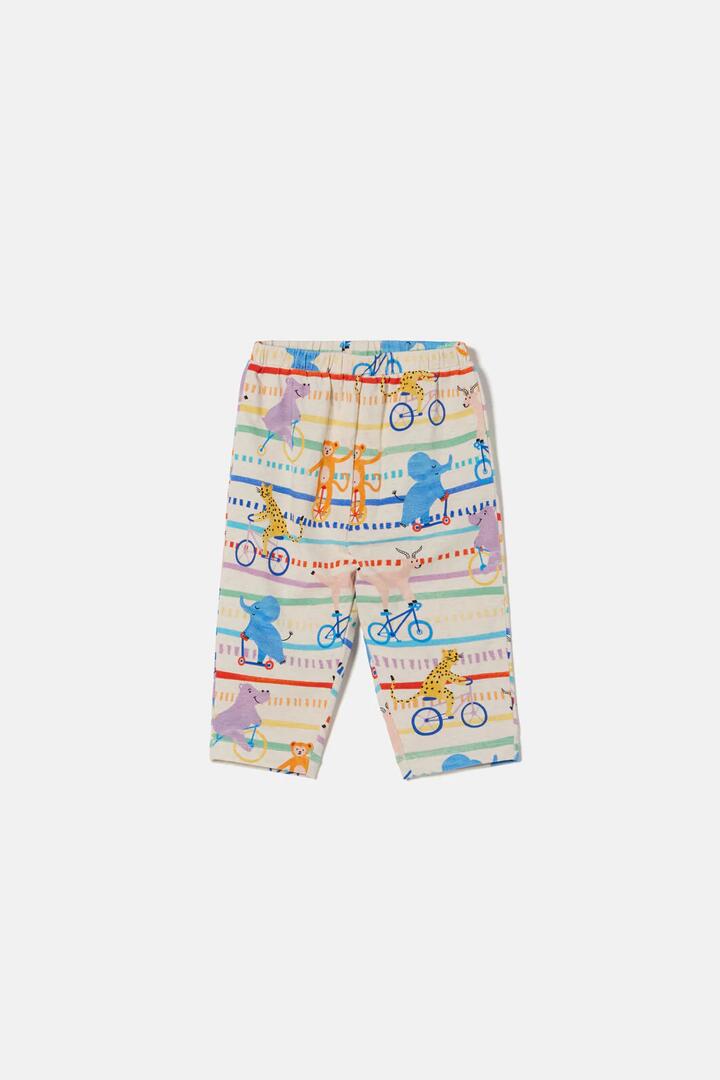 Image of a model wearing Pants. Product name - On Bikes Baby Track Pant in Multi colour by brand - Gorman
