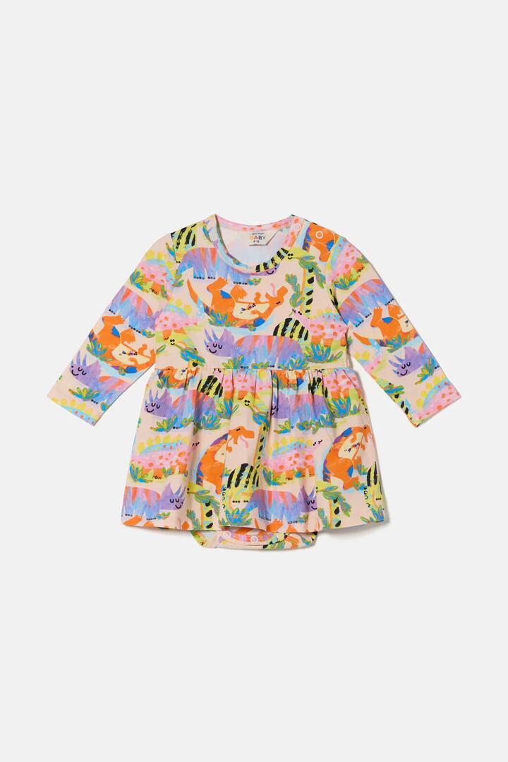 Image of Dresses. Product name - Pretty Dino Baby Dress in Cream colour by brand - Gorman