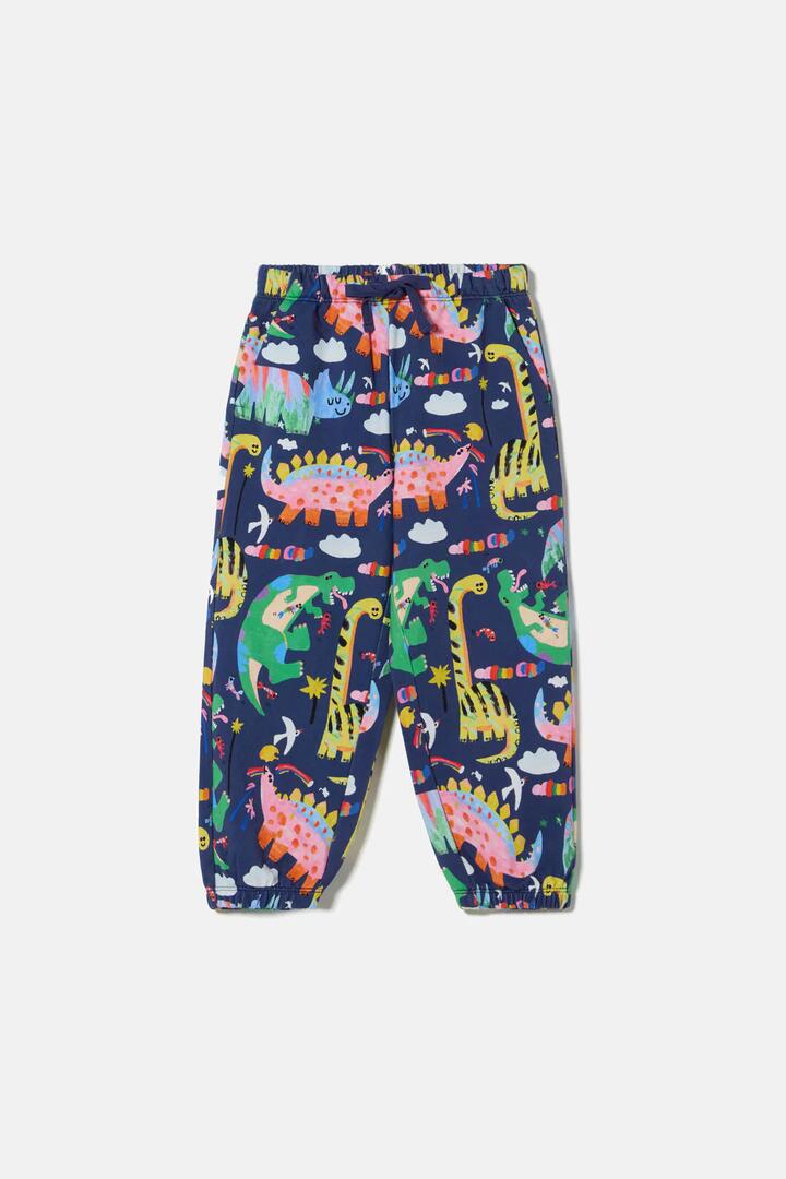 Image of a model wearing Pants. Product name - Boogie Dino Kids Track Pant in Navy colour by brand - Gorman