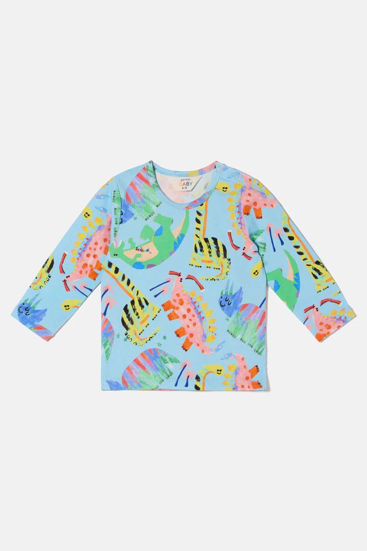 Image of T-Shirts. Product name - Dino Land Baby T-Shirt in Blue colour by brand - Gorman