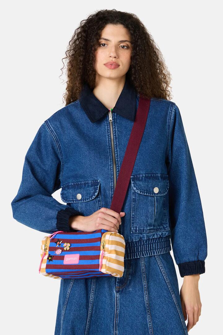 Image of Bags. Product name - Ballet Stripe Crossbody Bag in Multi colour by brand - Gorman