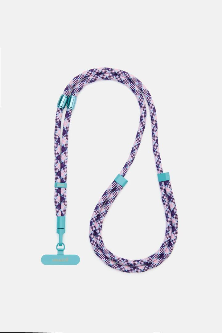 Image of Mobile Phone Cases. Product name - Phone Strap Navy Aqua in Multi colour by brand - Gorman