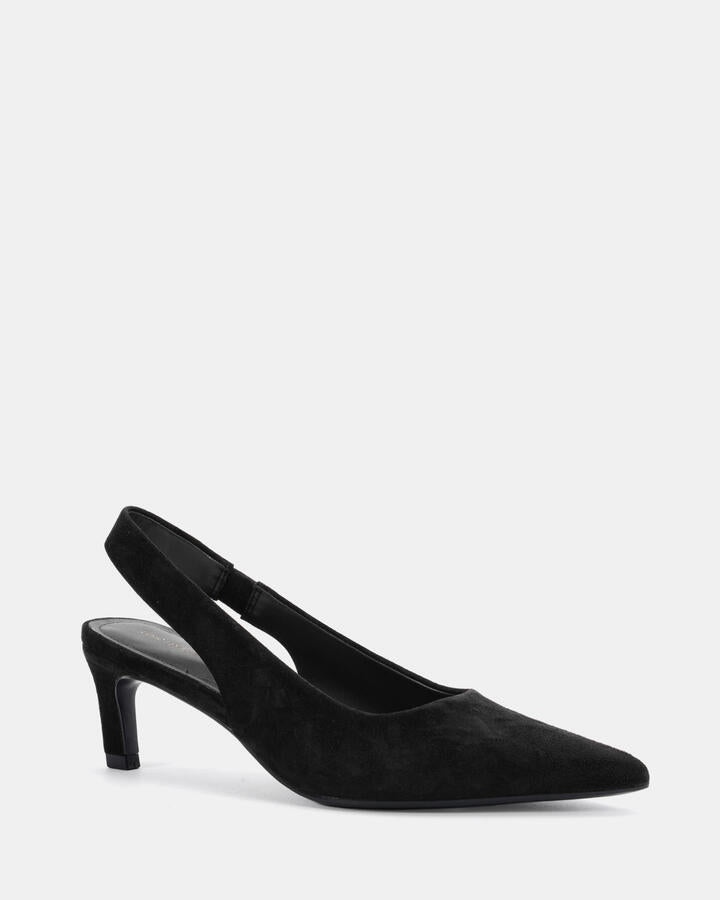 Image of Dresses. Product name - Pally Black Leather Suede Pumps in Black Leather Suede colour by brand - Novo