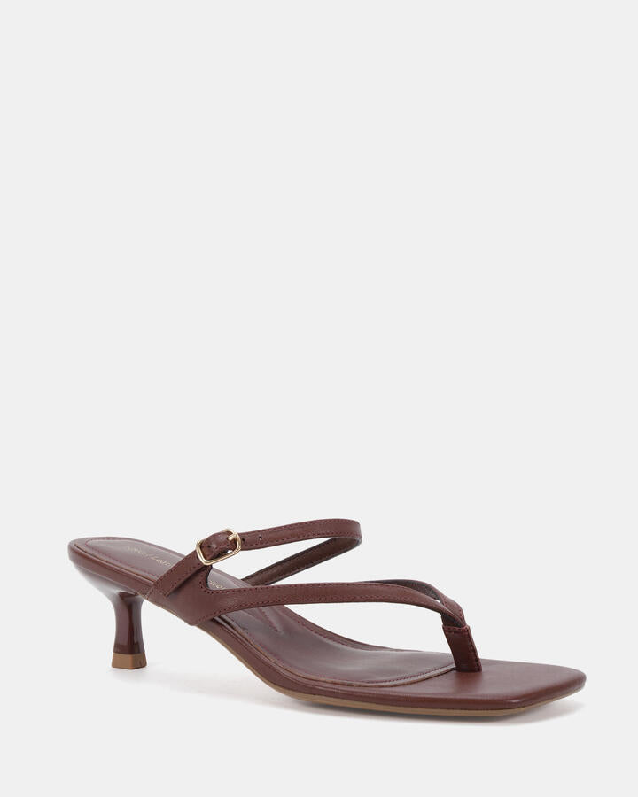 Image of Sandals. Product name - Patriot Plum Smooth Leather Mules in Plum Smooth Leather colour by brand - Novo