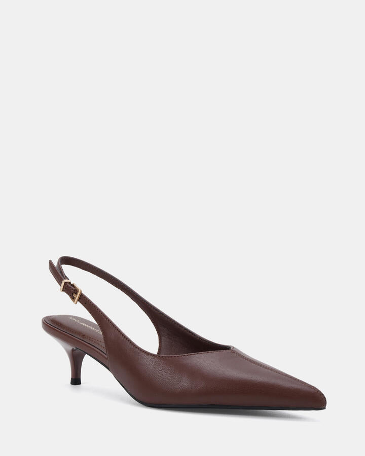 Image of Heels. Product name - Perky Plum Smooth Leather Heels in Plum Smooth Leather colour by brand - Novo