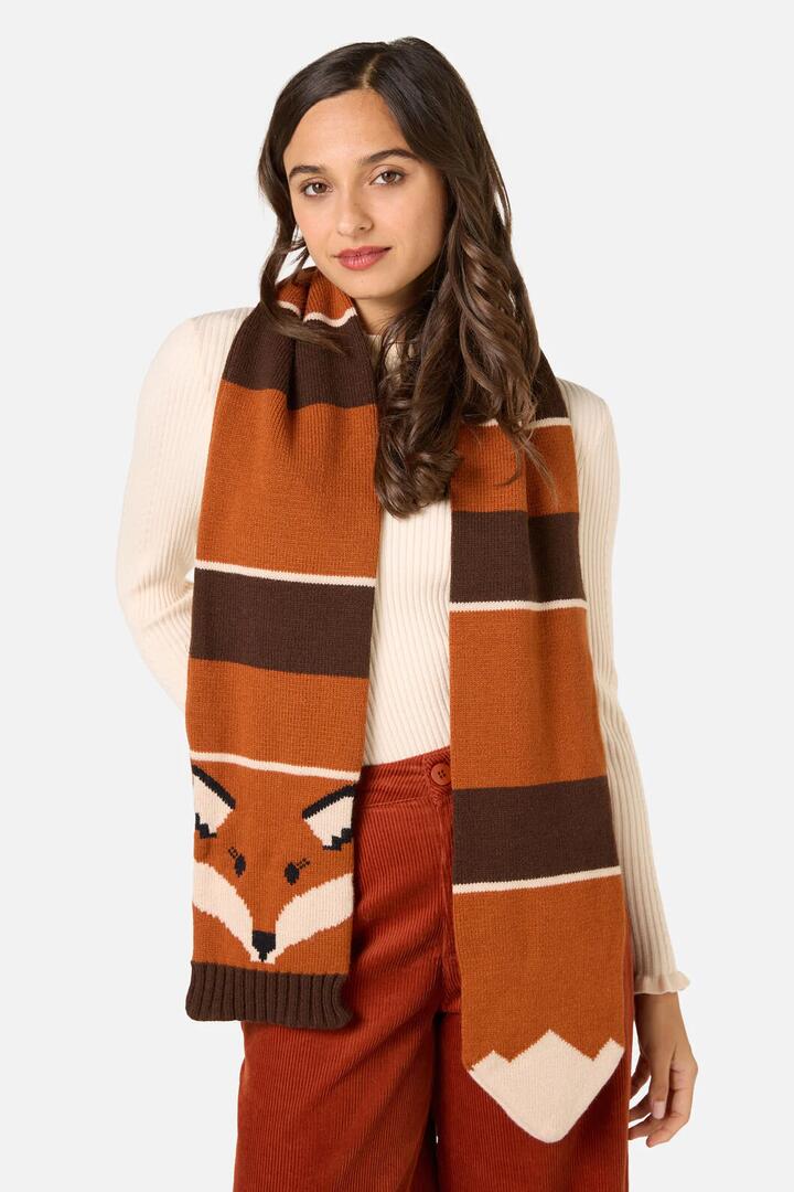 Image of Scarves & Shawls. Productname: Fox Knit Scarf in Orange colour by brand - Princess Highway