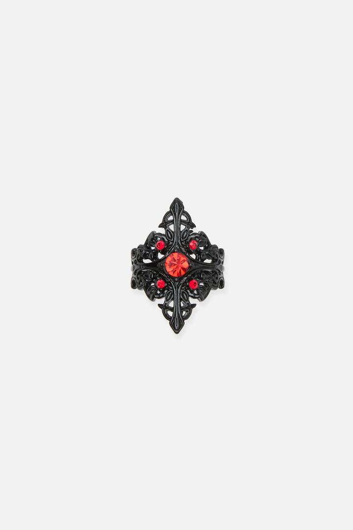 Image of Rings. Productname: Gothic Open Back Ring in Black colour by brand - Dangerfield