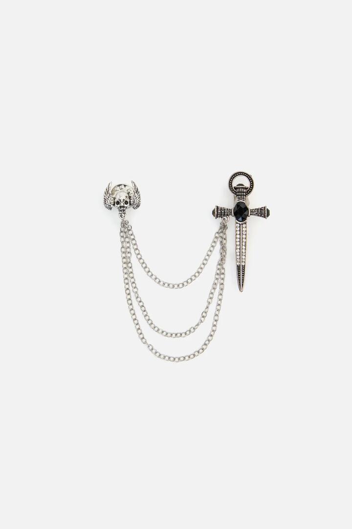 Image of Jewelry. Productname: Archangel Chain Pin in Silver colour by brand - Dangerfield