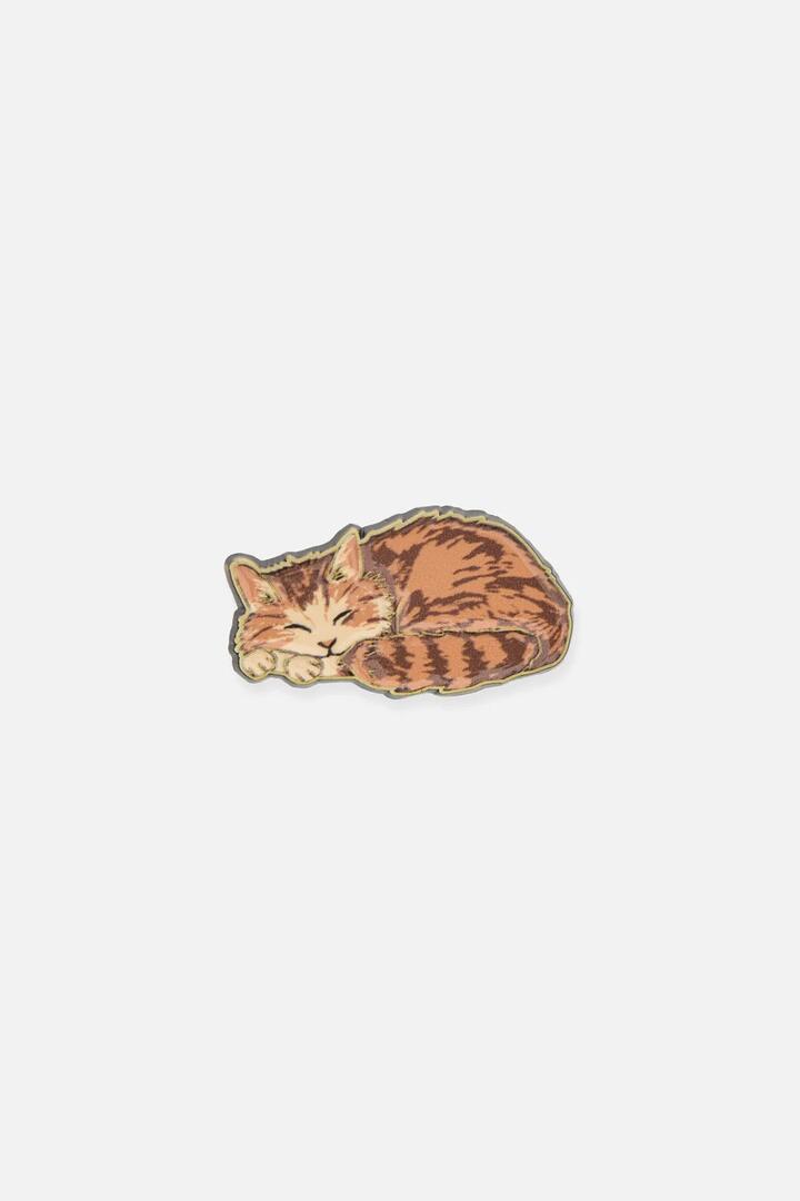 Image of Jewelry. Productname: Sleeping Cat Pin in Tan colour by brand - Princess Highway