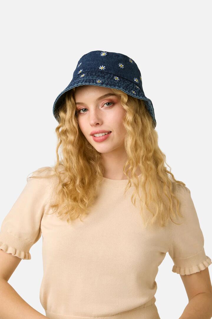 Image of Jeans. Productname: Daisy Embroidered Denim Hat in Indigo colour by brand - Princess Highway