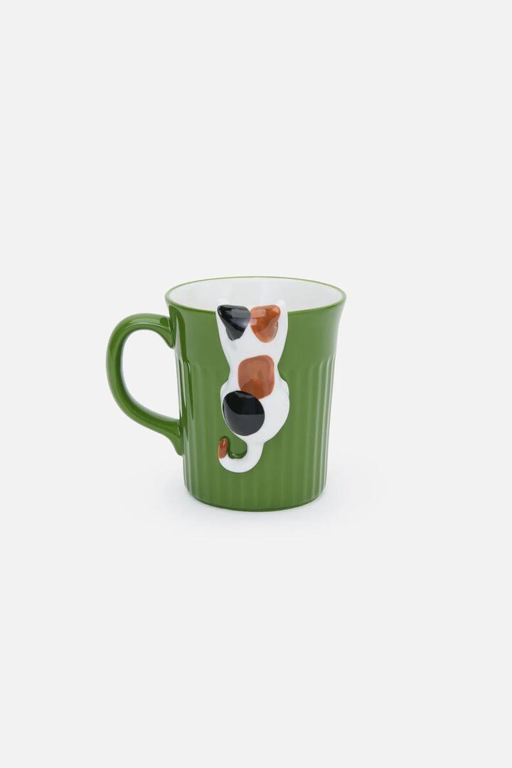 Image of Kitchen & Dining. Productname: Green Cute Cat Mug in Green colour by brand - Princess Highway