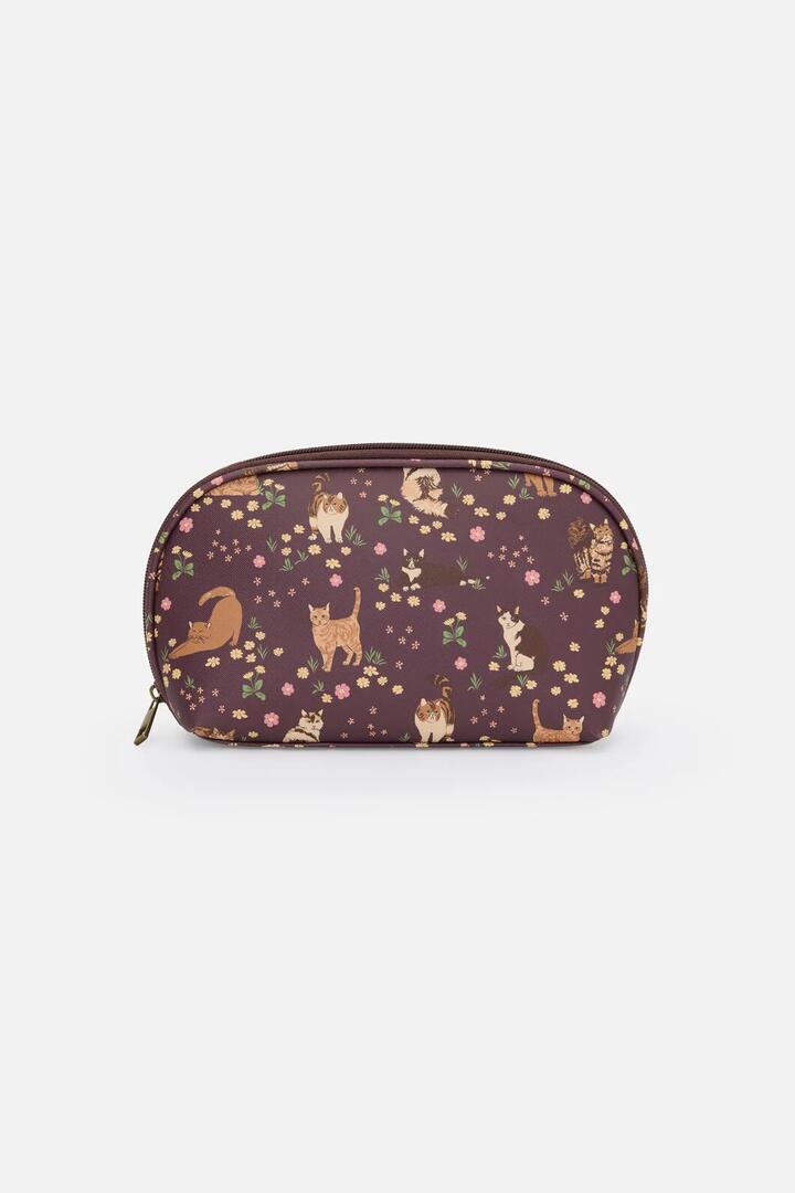 Image of Bags. Productname: Cute Cats PU Make Up Purse in Plum colour by brand - Princess Highway