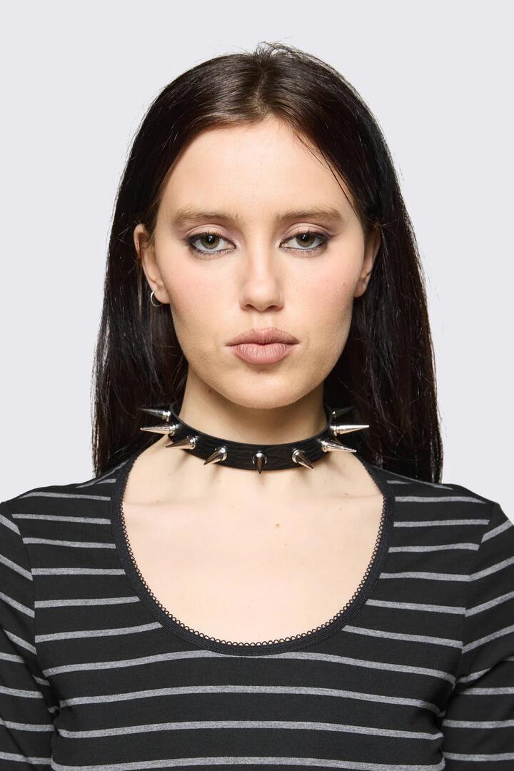 Image of Jewelry. Productname: Spike Narrow Choker in Black colour by brand - Black Friday