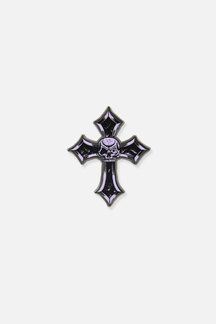 Image of Jewelry. Productname: Trad Emo Cross Pin in Lilac colour by brand - Black Friday