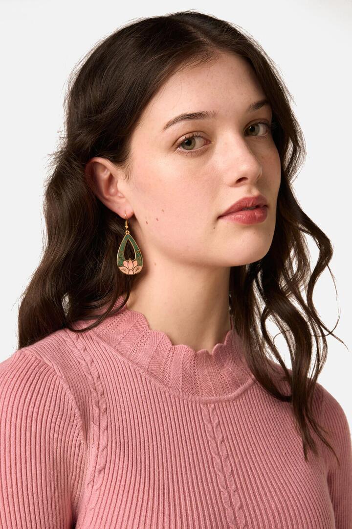 Image of Earrings. Productname: Lotus Earrings in Teal colour by brand - Princess Highway
