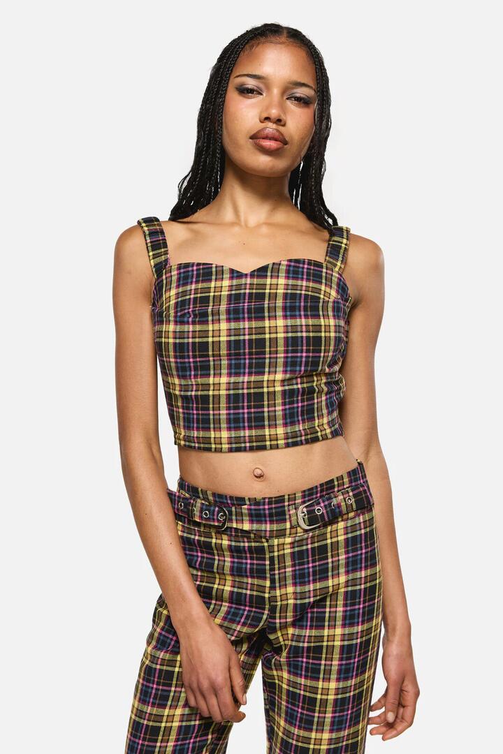 Image of Lingerie. Productname: Forest Dweller Tartan Corset in Multi colour by brand - Dangerfield