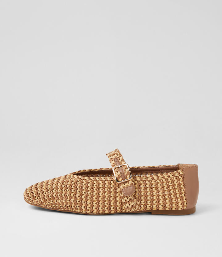 Image of Shoes. Product name - Inspo Brown Beige Ballet Flats in Brown&Beige colour by brand - MIDAS
