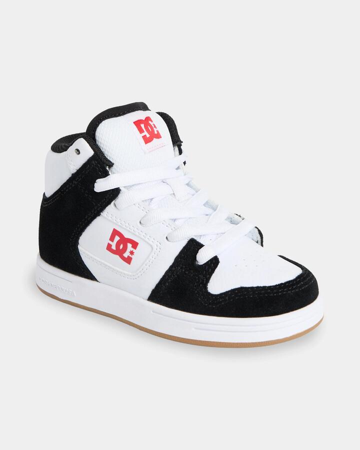 Image of Shoes. Product name - DC Shoes Boys 8-16 Manteca 4 Hi Skate Shoes Black/White/Red in Black/White/Red colour by brand - DC Shoes