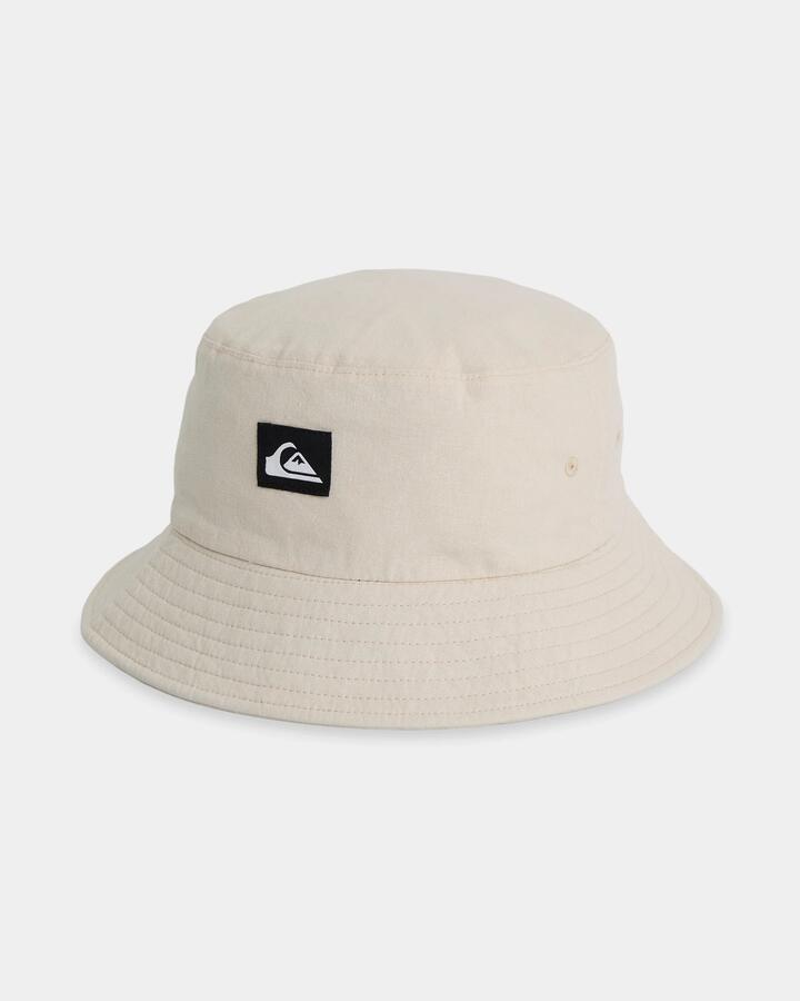 Image of Hats. Product name - Quiksilver Mens Buckology Bucket Hat Bone in Bone colour by brand - Quiksilver