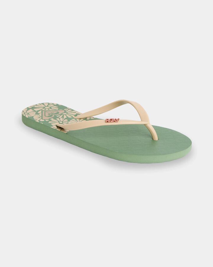 Image of Sandals. Product name - Roxy Womens Viva Printed Sandals Mid Green in Mid Green colour by brand - Roxy