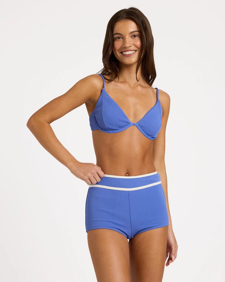 Image of Swimwear. Product name - Roxy Womens Kauai Shorty Bikini Bottom Cobalt in Cobalt colour by brand - Roxy