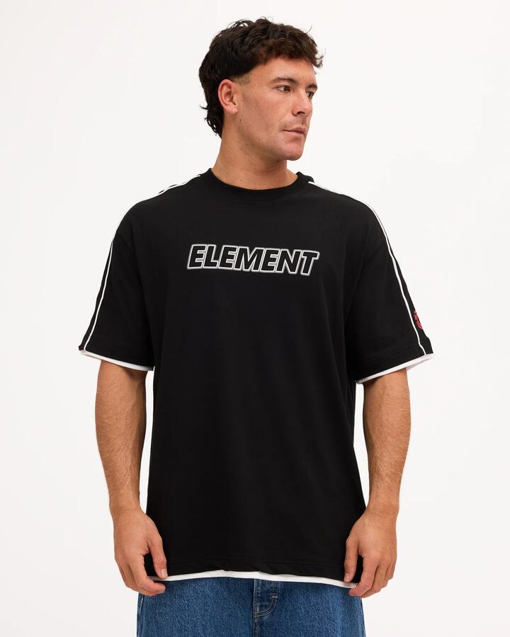 Image of T-Shirts. Product name - Element Mens Station T-Shirt Flint Black in Flint Black colour by brand - Element