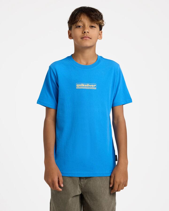 Image of T-Shirts. Product name - Quiksilver Boys 8-16 Old Skool T-Shirt Palace Blue in Palace Blue colour by brand - Quiksilver