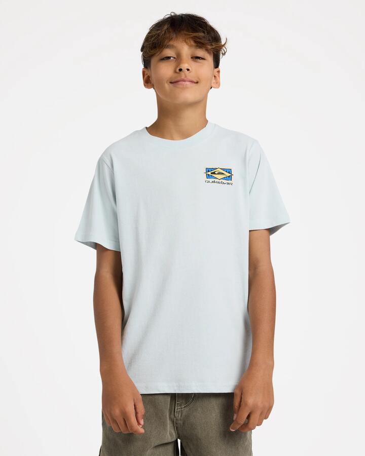 Image of T-Shirts. Product name - Quiksilver Boys 8-16 Boxed Out T-Shirt Plein Air in Plein Air colour by brand - Quiksilver