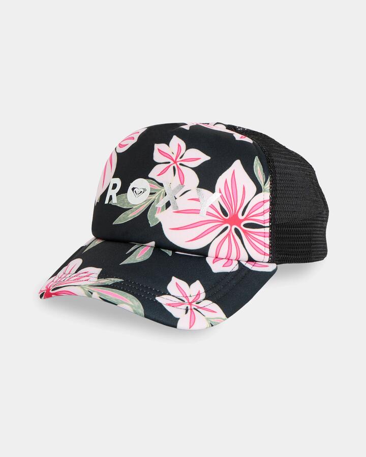Image of Hats. Product name - Roxy Girls 8-16 Honey Coconut Trucker Cap Prism Pink in Prism Pink colour by brand - Roxy