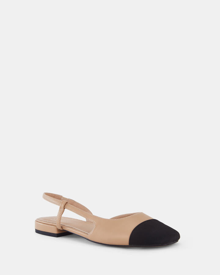 Image of Shoes. Product name - Classic Sand Multi Ballet Flats in Sand Multi colour by brand - Novo