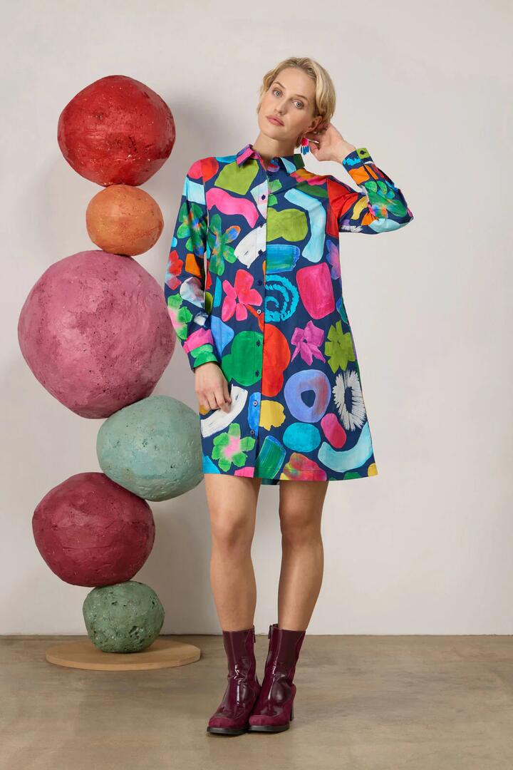 Image of Dresses. Product name - Jumble Shirt Dress in Print colour by brand - Gorman