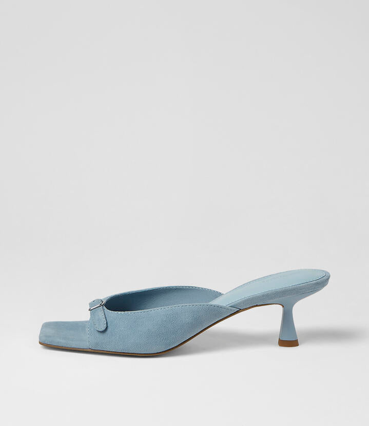 Image of Sandals. Product name - Tendeer Pale Blue Suede Sandals in Pale Blue colour by brand - MOLLINI