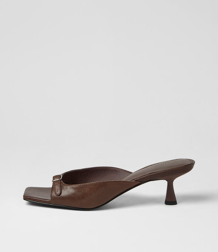Image of Sandals. Product name - Tendeer Choc Vintage Leather Sandals in Choc Vintage colour by brand - MOLLINI