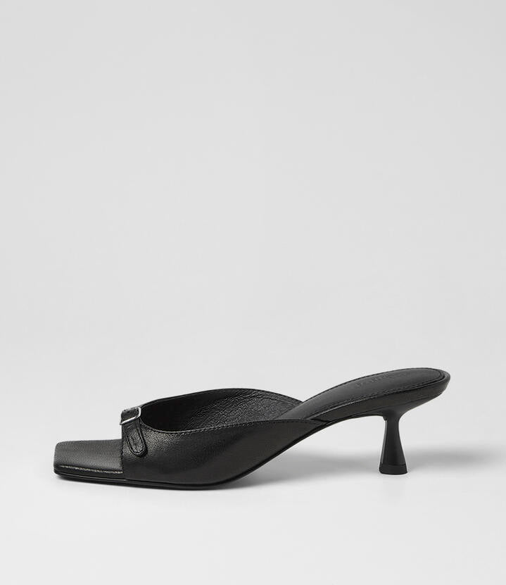 Image of Sandals. Product name - Tendeer Black Vintage Leather Sandals in Black Vintage colour by brand - MOLLINI