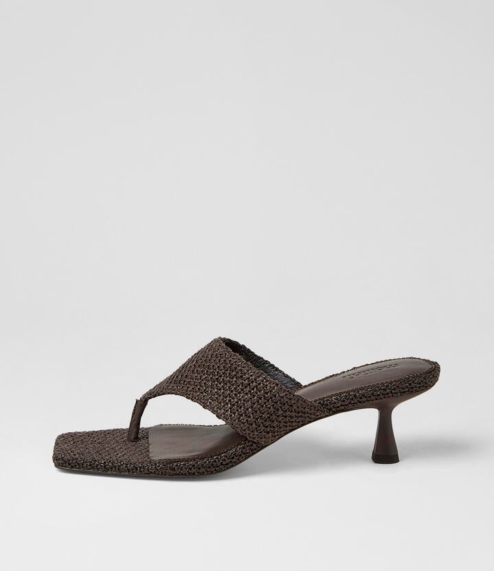 Image of Sandals. Product name - Torin Choc Woven Sandals in Choc colour by brand - MOLLINI