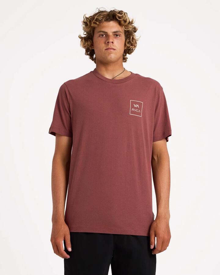 Image of T-Shirts. Product name - Rvca Mens Va All The Ways T-Shirt Red Earth in Red Earth colour by brand - Rvca
