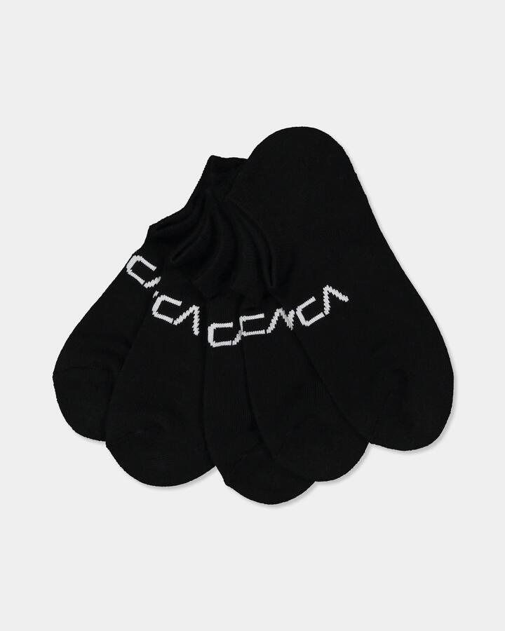 Image of Socks. Product name - Rvca Mens Transfer Iii Ankle Socks Black in Black colour by brand - Rvca