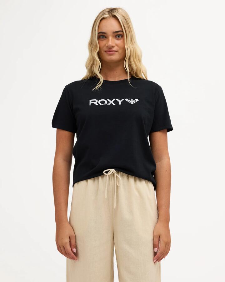 Image of T-Shirts. Product name - Roxy Womens Ocean Road T-Shirt Black in Black colour by brand - Roxy