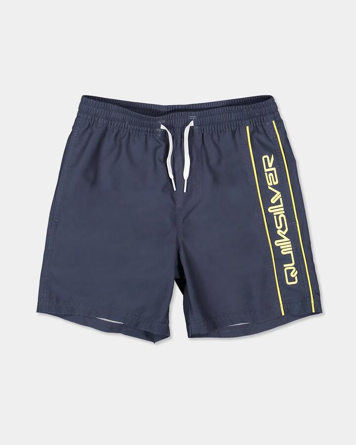 Image of a model wearing Shorts. Product name - Quiksilver Boys 8-16 Everyday Vert 14" Volley Shorts Mood Indigo in Mood Indigo colour by brand - Quiksilver