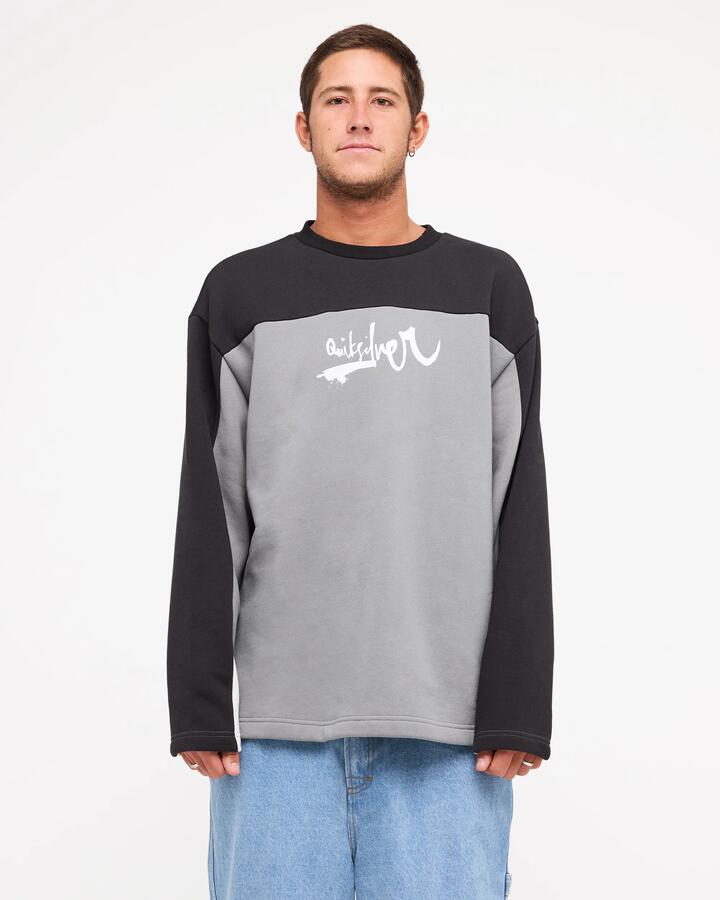 Image of Accessories. Product name - Quiksilver Mens Yg Factor Crew Neck Quarry in Quarry colour by brand - Quiksilver