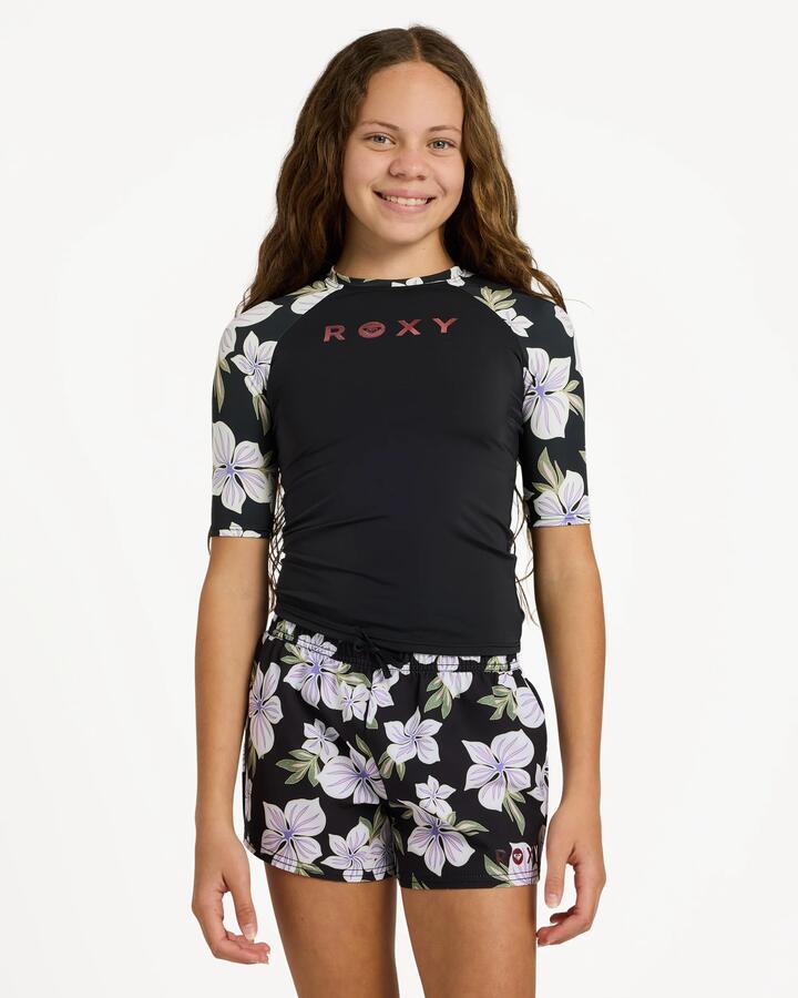 Image of Swimwear. Product name - Roxy Girls 8-16 Active Boardshorts Anthracite Of The Pacific S in Anthracite Of The Pacific S colour by brand - Roxy