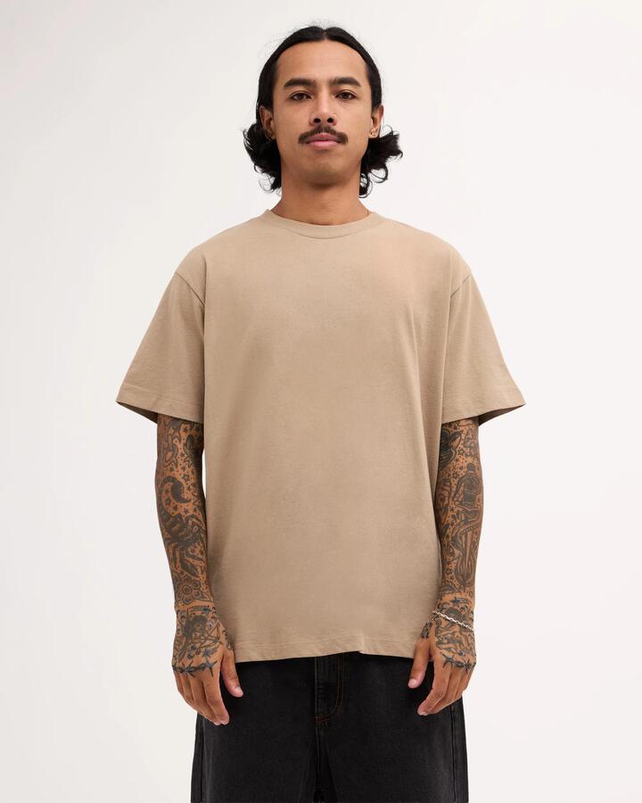 Image of T-Shirts. Product name - RVCA Mens Rvca Basic T-Shirt Desert Khaki in Desert Khaki colour by brand - RVCA