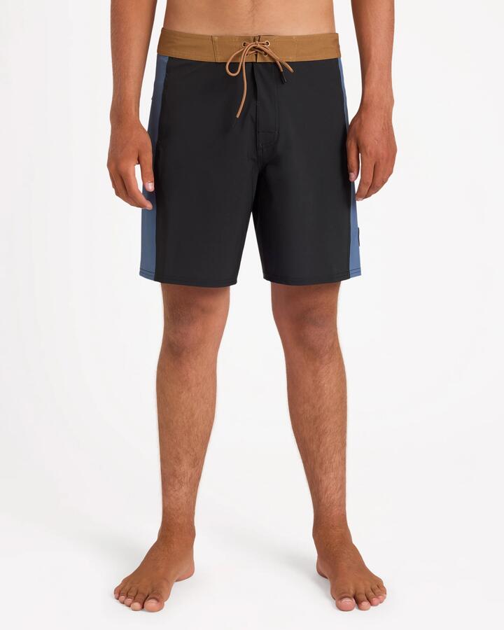 Image of Swimwear. Product name - Rvca Mens Apex 2 Trunk 18" Boardshorts Black in Black colour by brand - Rvca