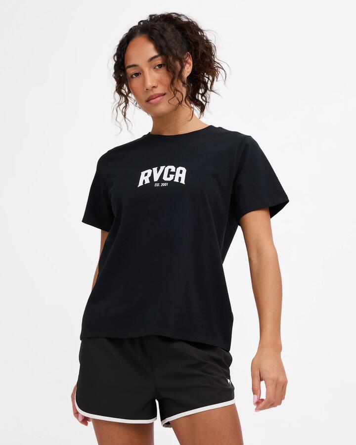 Image of T-Shirts. Product name - Rvca Womens Rvca Core T-Shirt Rvca Black in Rvca Black colour by brand - Rvca