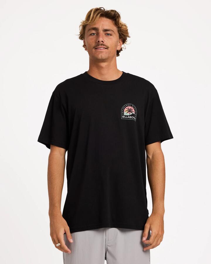 Image of T-Shirts. Product name - Billabong Mens Sun Down Adiv Premium T-Shirt Black in Black colour by brand - Billabong