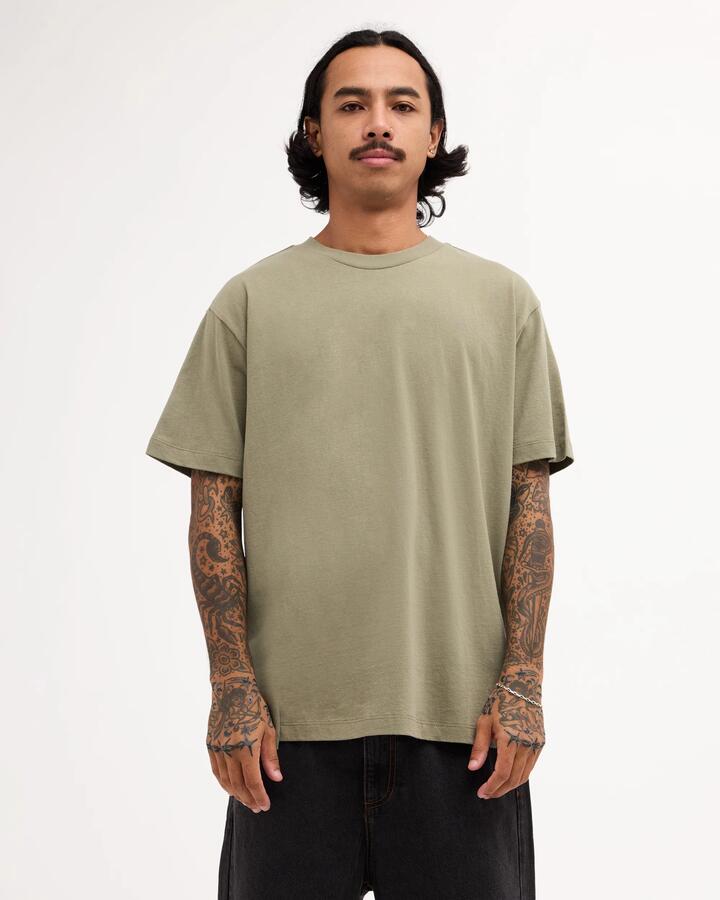 Image of T-Shirts. Product name - RVCA Mens Rvca Basic T-Shirt Dark Olive in Dark Olive colour by brand - RVCA
