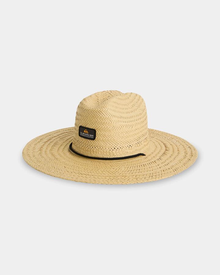 Image of Hats. Product name - Quiksilver Mens Expedition Wide Brim Straw Hat Natural in Natural colour by brand - Quiksilver